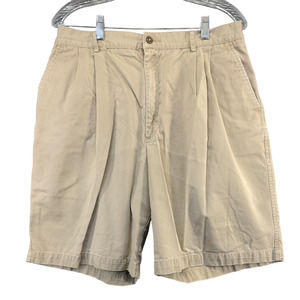 Ashworth Men's Chino Shorts Tan Size 34 Actual 31 Slash Pockets 100% Cotton